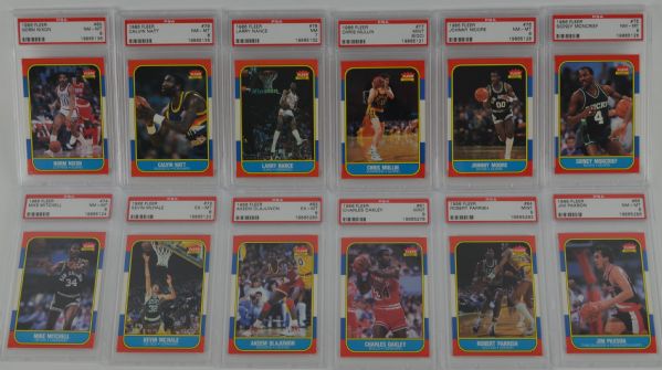 PSA Graded 1986-87 Fleer Basketball Card Set w/Michael Jordan Rookie