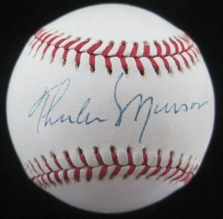 Thurman Munson c. 1973-79 Single Signed Lee MacPhail Baseball JSA LOA