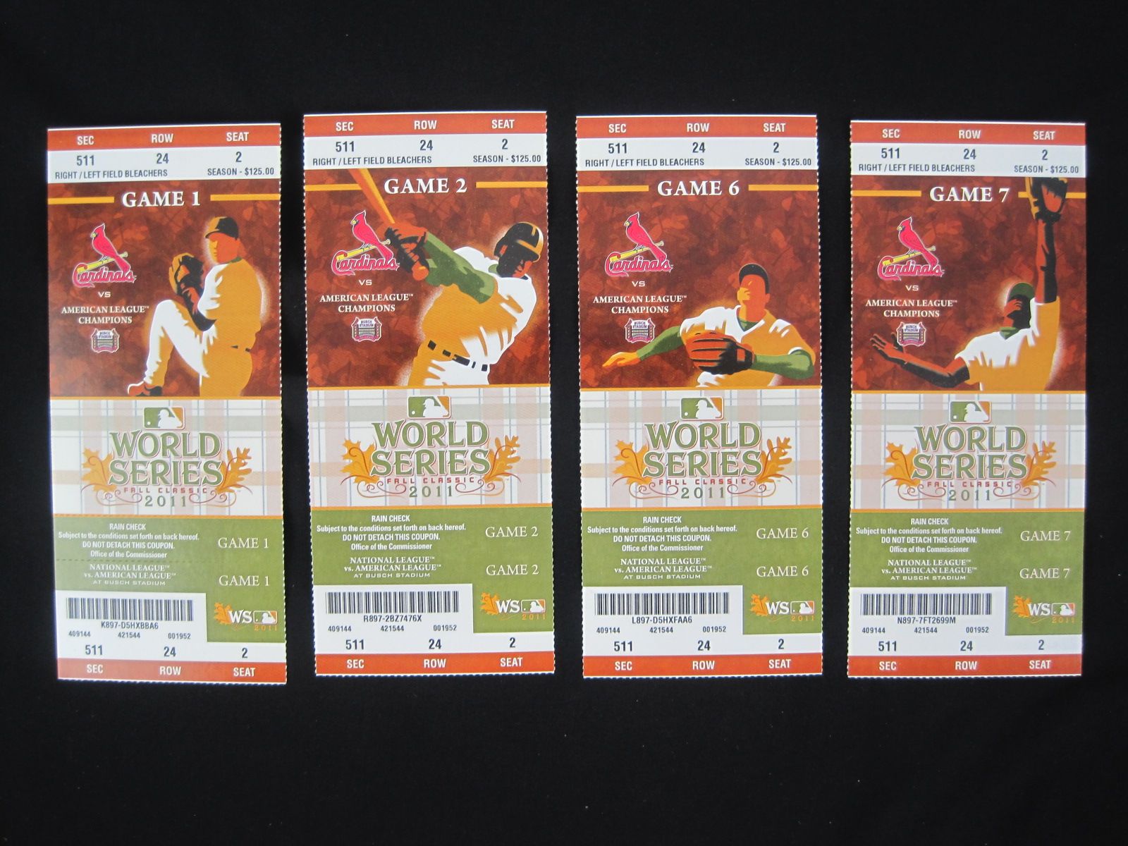 Lot Detail - St. Louis Cardinals Collection of 4 World Series Tickets 2011 Champions