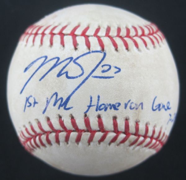 Mike Trout 2011 First Major League Home Run Game Used & Autographed Baseball w/MLB Authentication