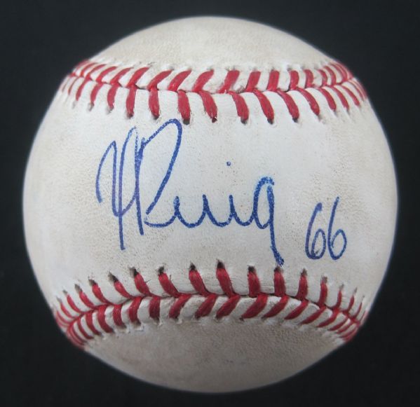 Yasiel Puig Game Used & Autographed Rookie Home Run Baseball w/MLB Authentication
