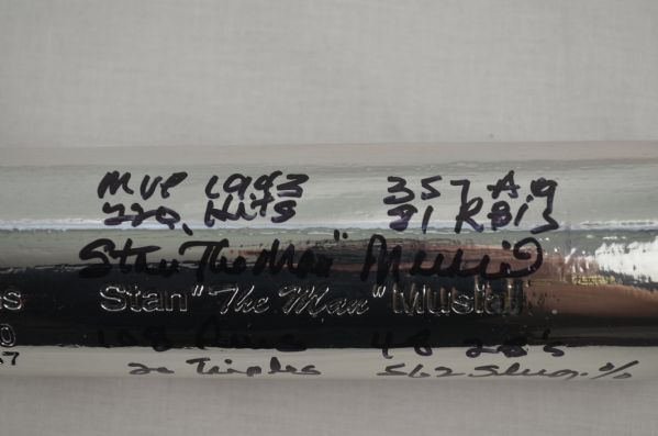 Stan Musial Autographed & Inscribed 1943 MVP Silver Bat