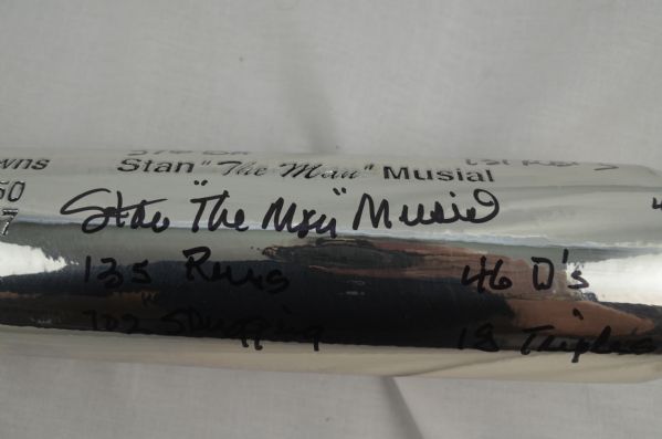 Stan Musial Autographed & Inscribed 1948 MVP Silver Bat
