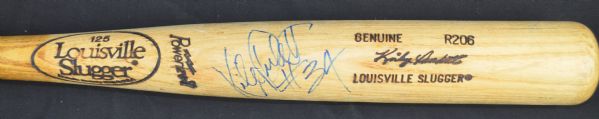 Kirby Puckett c. 1986-89 Minnesota Twins Autographed Professional Model Bat w/Heavy Use