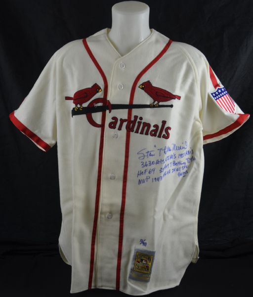 Stan Musial Autographed Career Stat Jersey