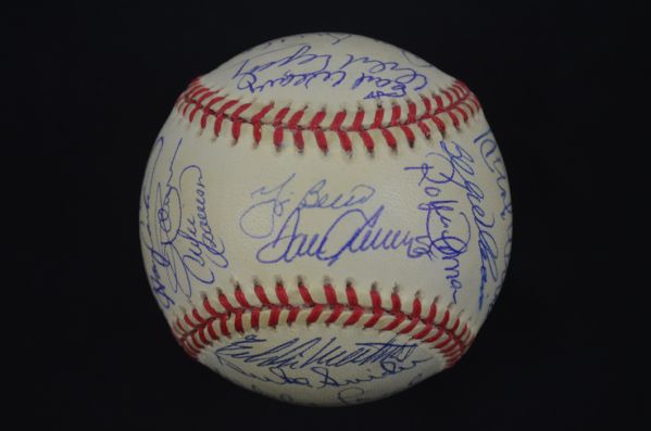 Hall of Fame Autographed Baseball w/28 Signatures