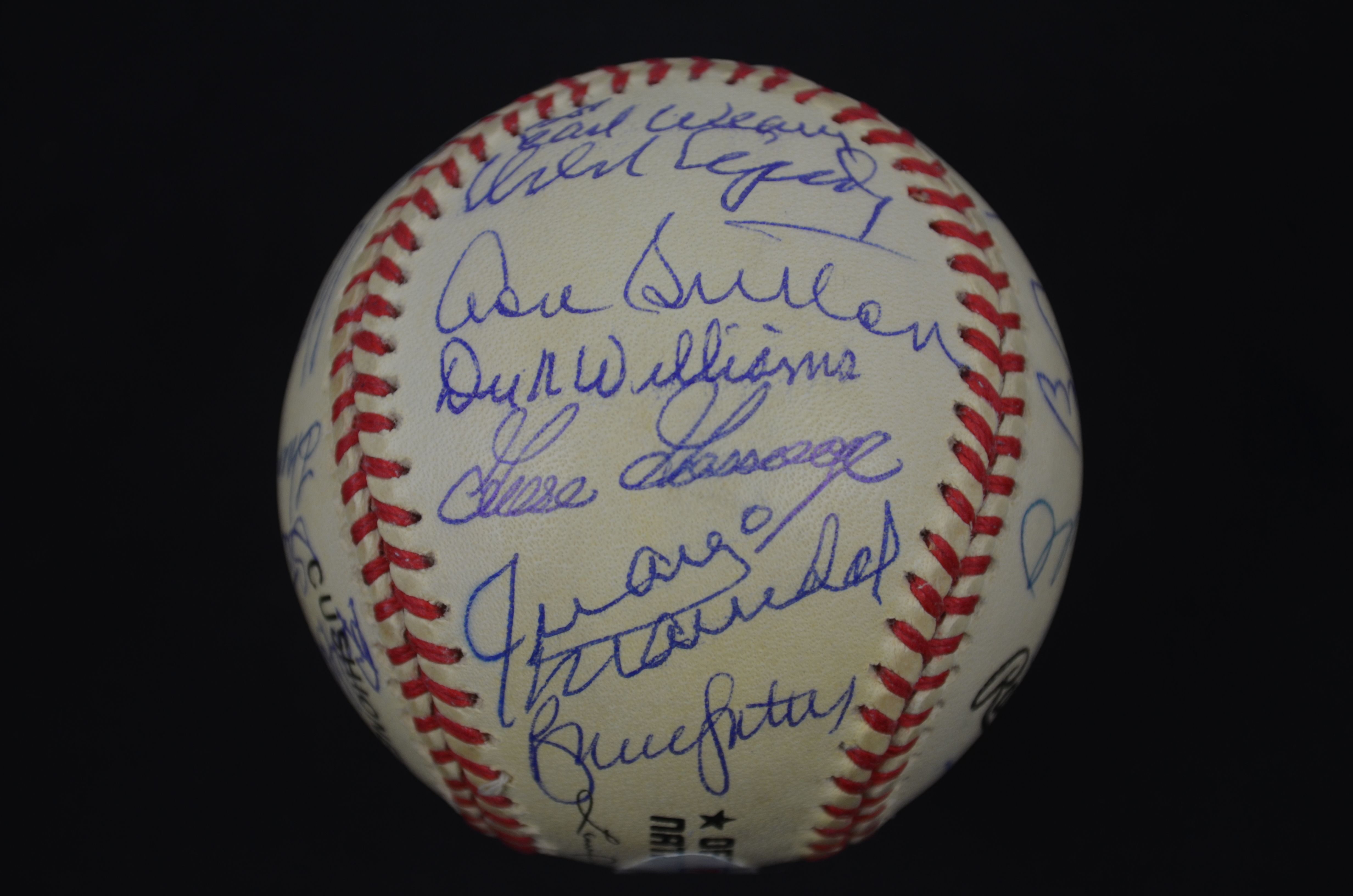 Lot Detail Hall of Fame Autographed Baseball w/28 Signatures