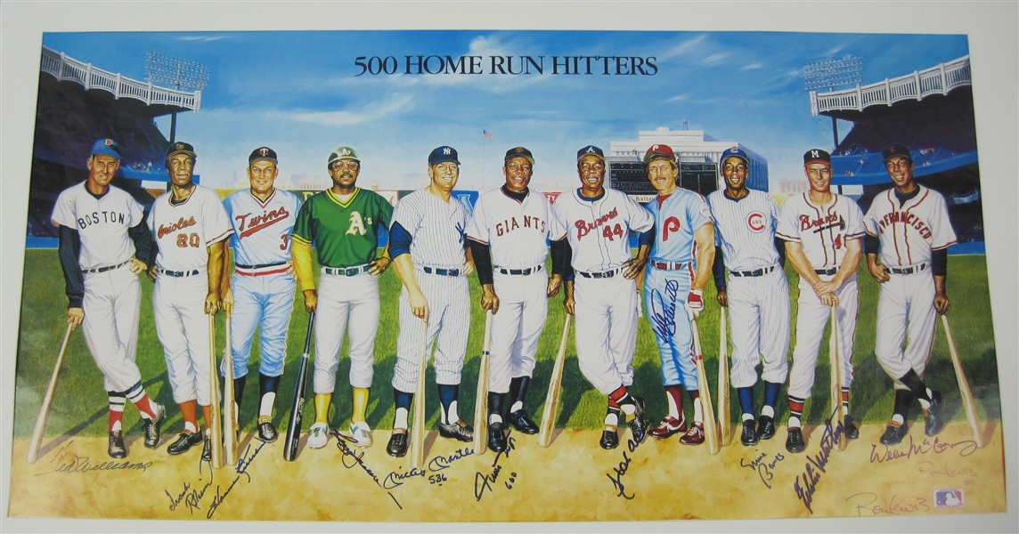 Ron Lewis 500 Home Run Club Autographed Litho PSA/DNA