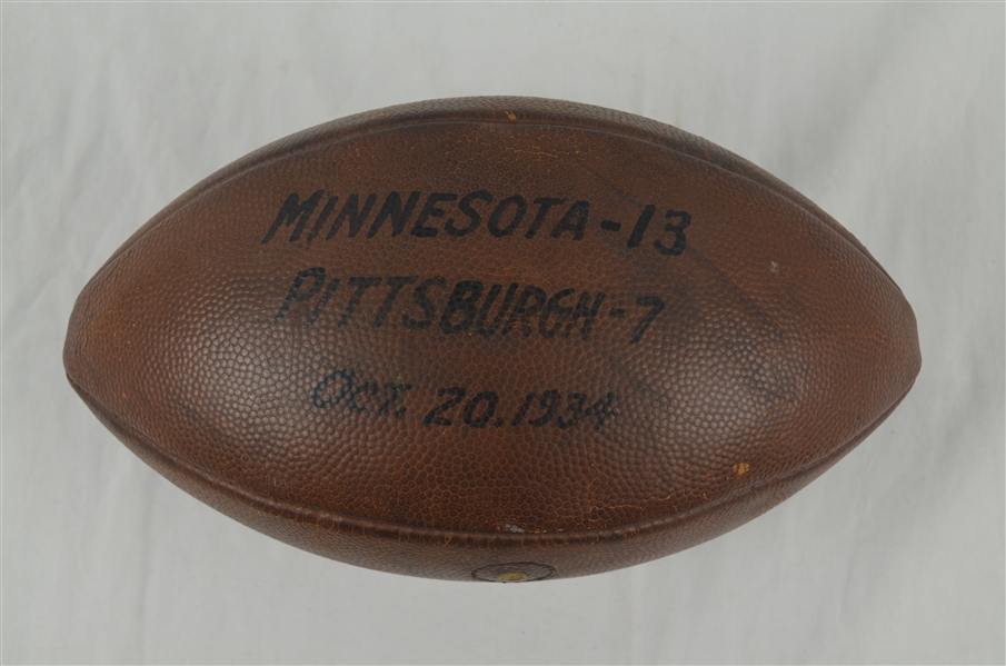 Minnesota Gophers vs. Pittsburgh Panthers 1934 National Championship Year Game Used Trophy Football 