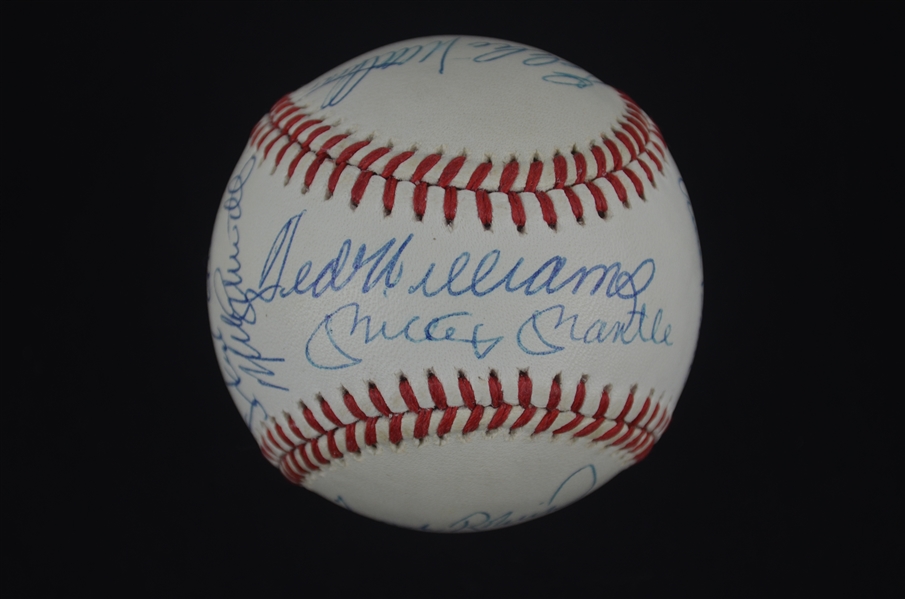 500 Home Run Club Autographed Baseball w/Mantle & Williams on Sweet Spot