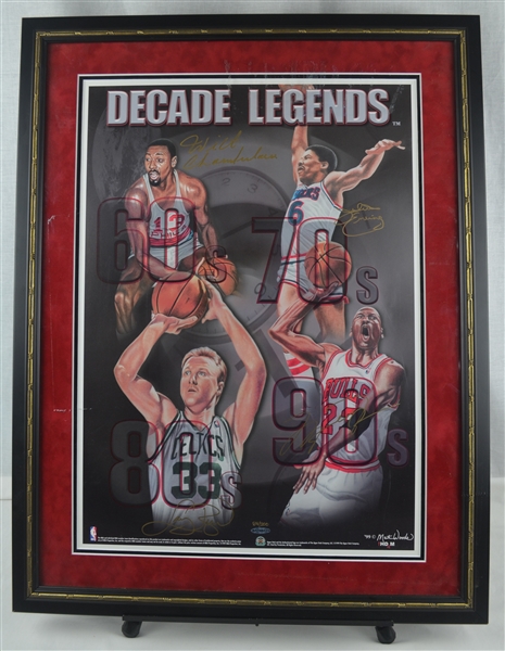 Decade Legends UDA Autographed LE Lithograph w/Michael Jordan & Wilt Chamberlain