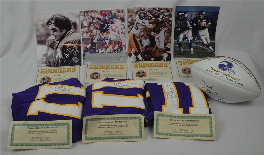 Minnesota Vikings Autographed Photo Football & Jersey Collection
