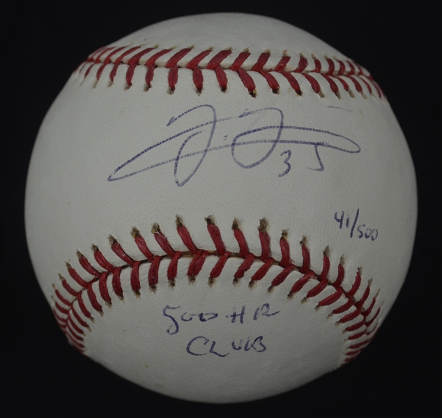 Frank Thomas Chicago White Sox 500 HR Club Autographed Baseball