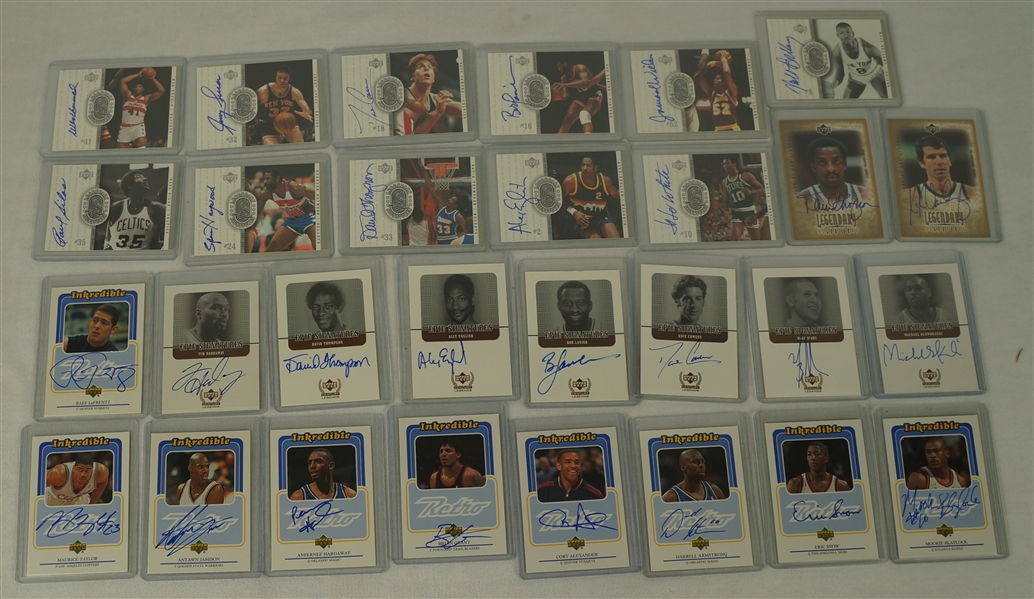 Collection of 30 Upper Deck Vintage NBA Autographed Cards