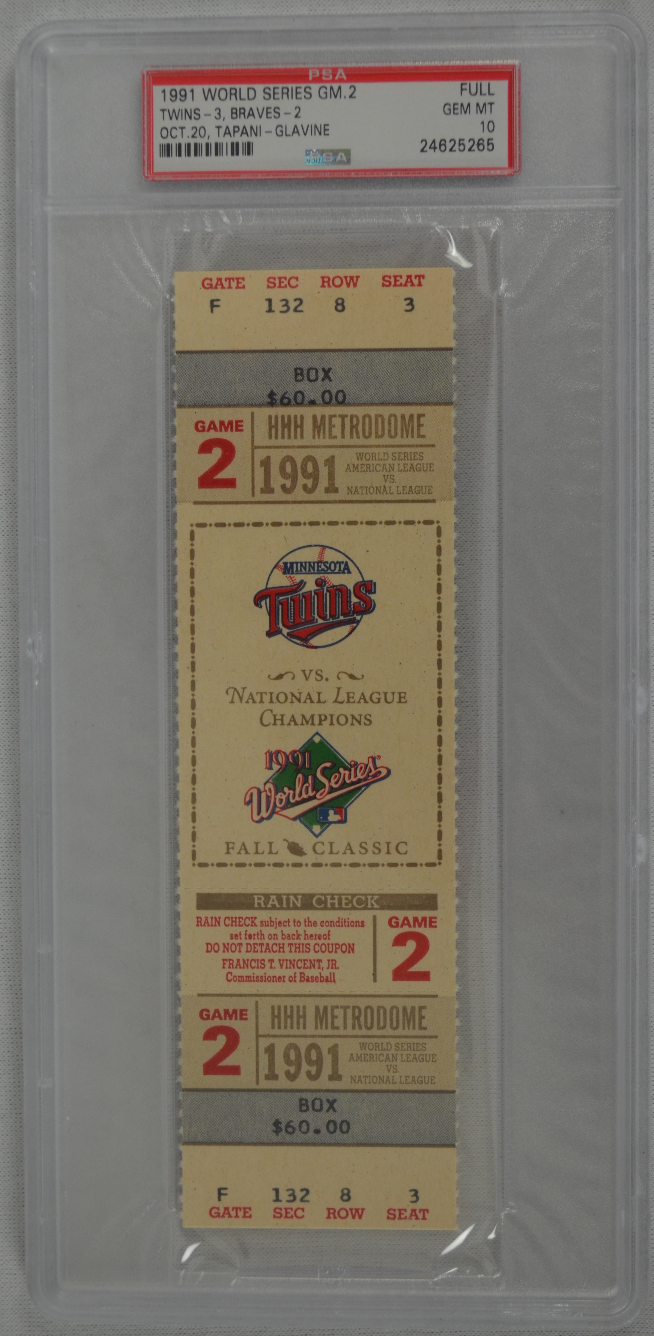 Lot Detail Amazing Run of 1991 Minnesota Twins Full Tickets PSA