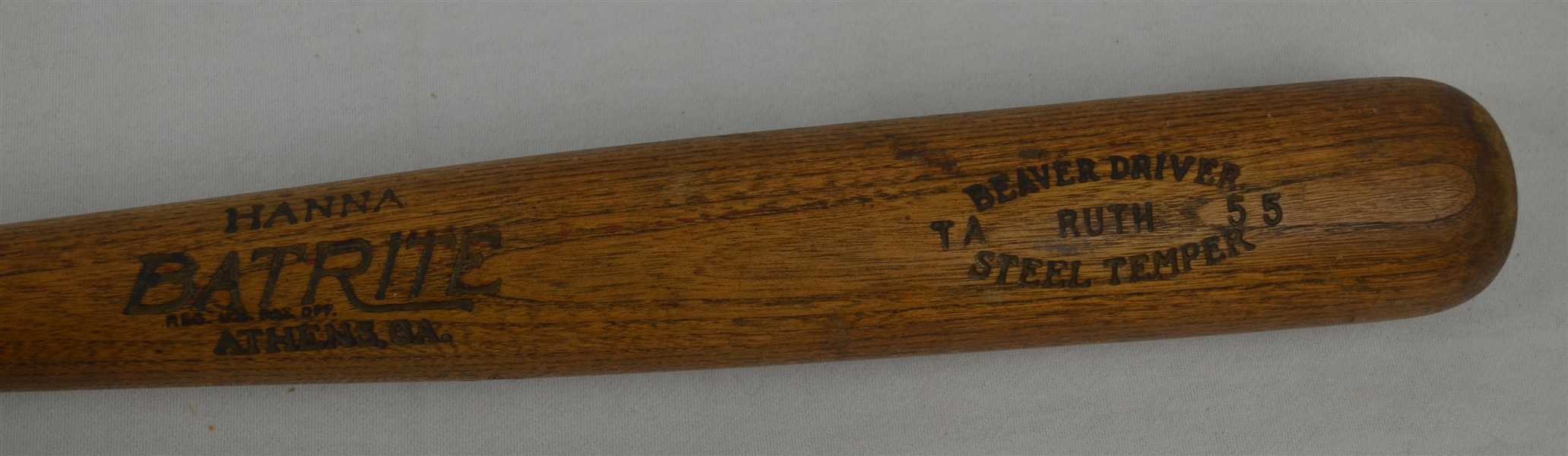 Babe Ruth c. 1930 New York Yankees Professional Model Hanna Batrite Bat w/Heavy Use