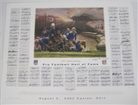 Amazing NFL Hall of Fame Signed Lithograph w/111 Signatures 