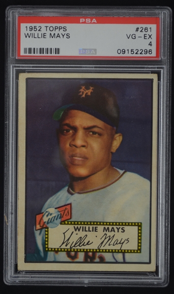 Willie Mays 1952 Topps Rookie Card #261 PSA 4 