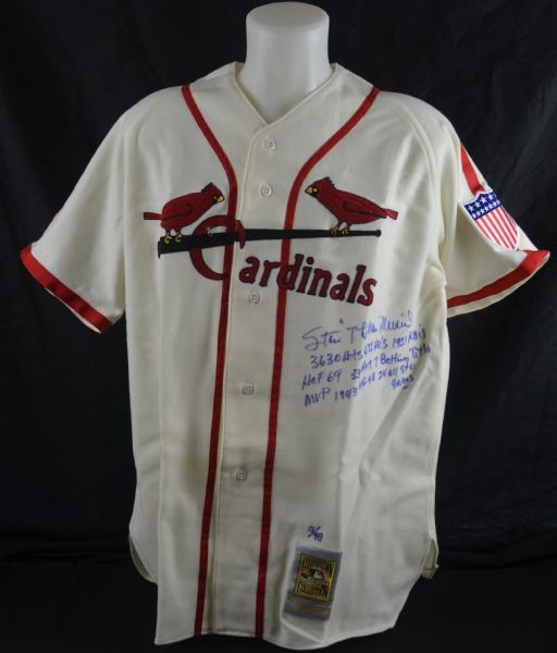 Stan Musial Autographed Limited Edition Career Stat Jersey
