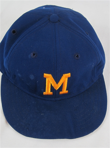 Hank Aaron 1975-76 Milwaukee Brewers Professional Model Hat w/Heavy Use