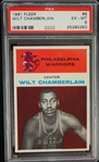 Wilt Chamberlain 1961 Fleer Rookie Card Graded PSA 6 EX/MT