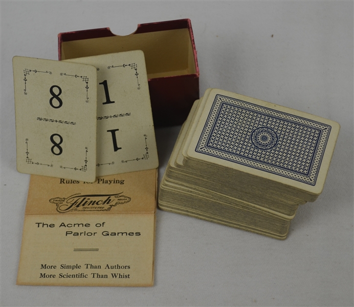 Vintage 1913 Flinch Card Game w/Original Box & Instructions