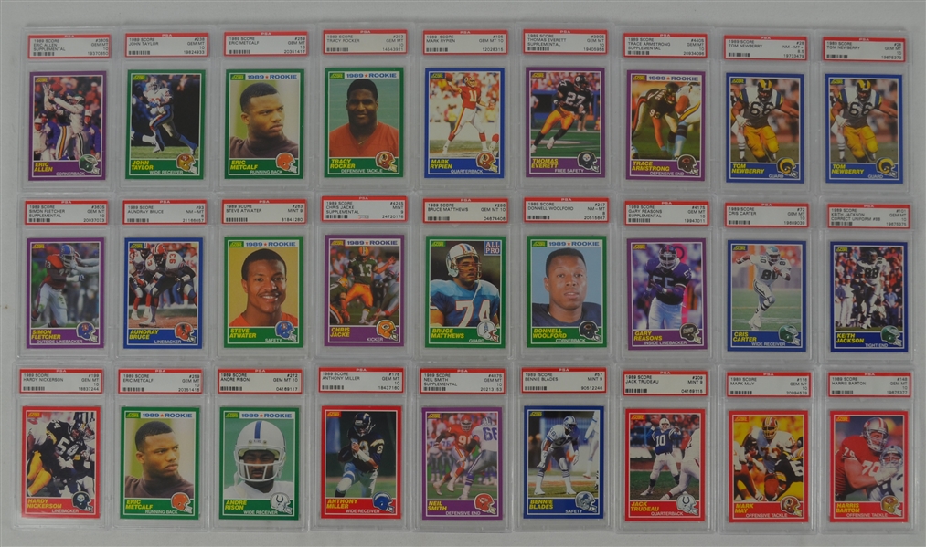 1989 Score Football Collection of 27 PSA Graded Cards
