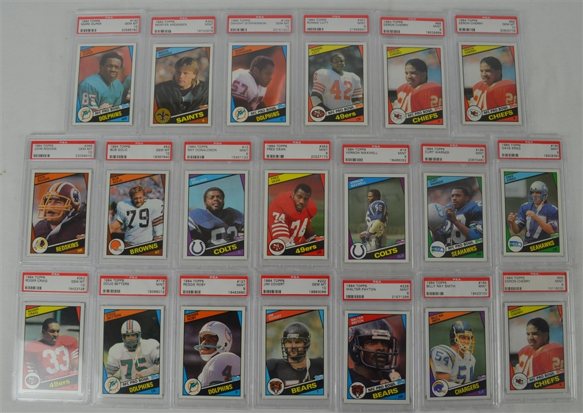 1984 Topps Football Collection of 20 PSA Graded Cards 