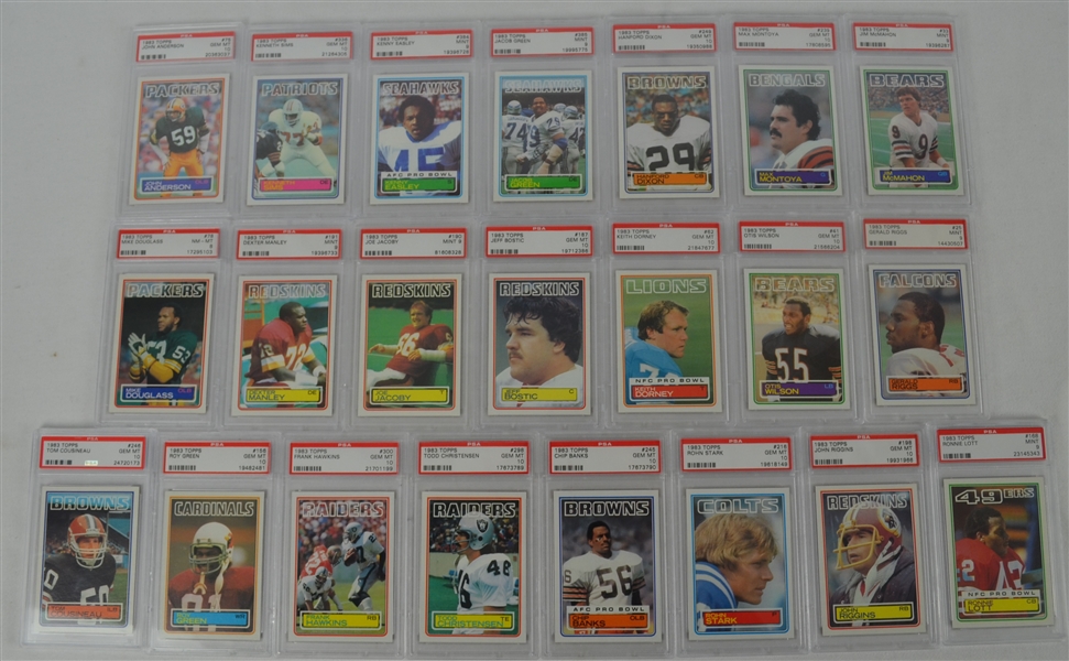 1983 Topps Football Collection of 22 PSA Graded Cards 