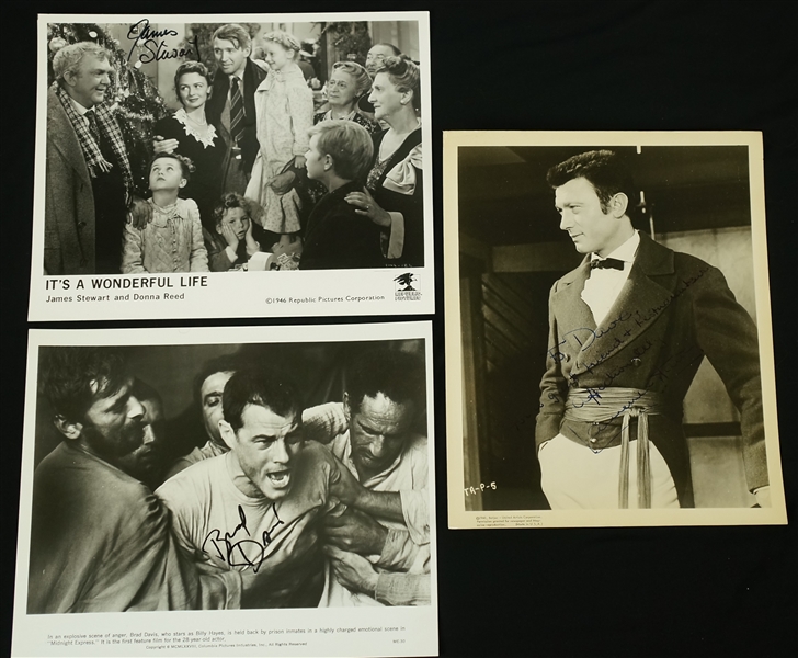 Vintage Lot of 3 Autographed Photos w/Jimmy Stewart "Its A Wonderful Life"