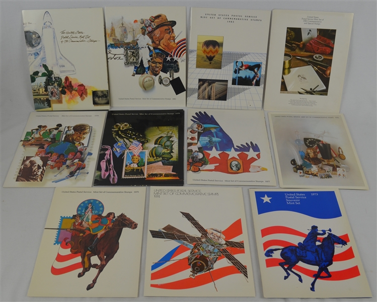 Collection of 1973-1983 USPS Souvenir Stamp Sets