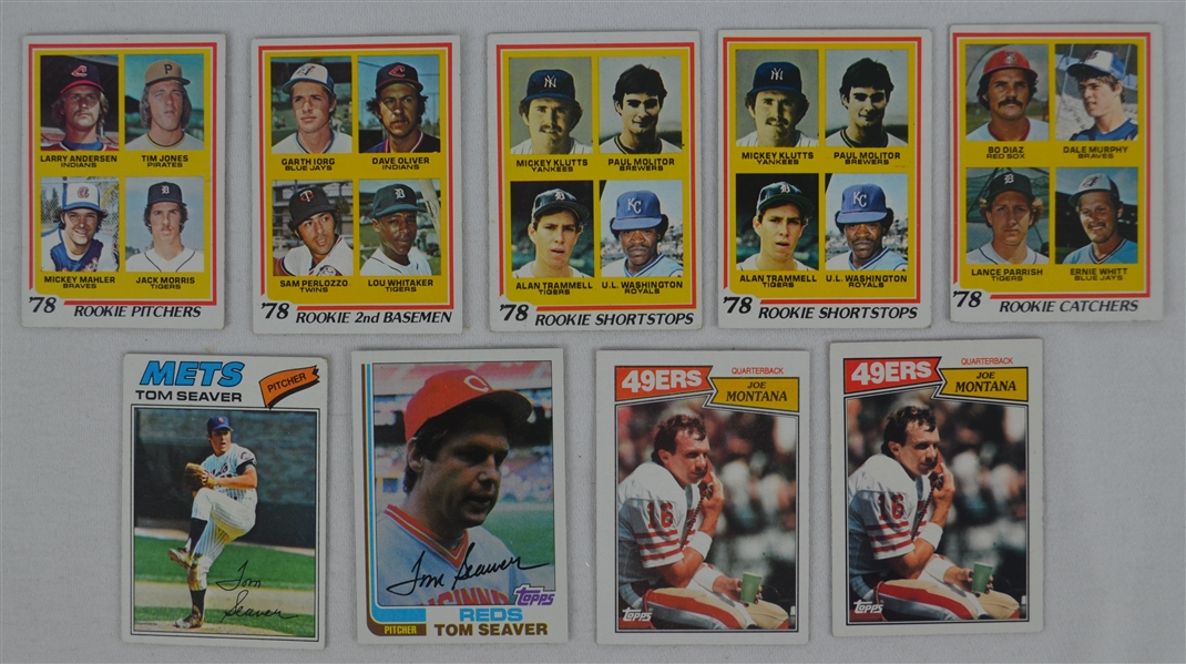 Collection of 9 Baseball & Football Cards