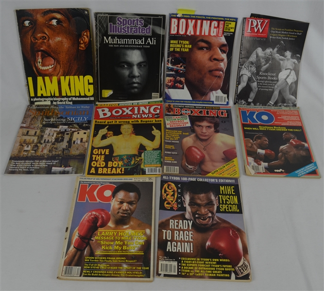 Joe Frazier Collection of 10 Personal Boxing Magazines w/Muhammad Ali