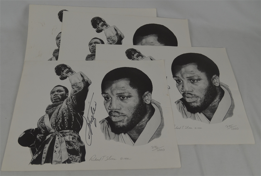Joe Frazier Lot of 4 Autographed 1994 Limited Edition Lithographs