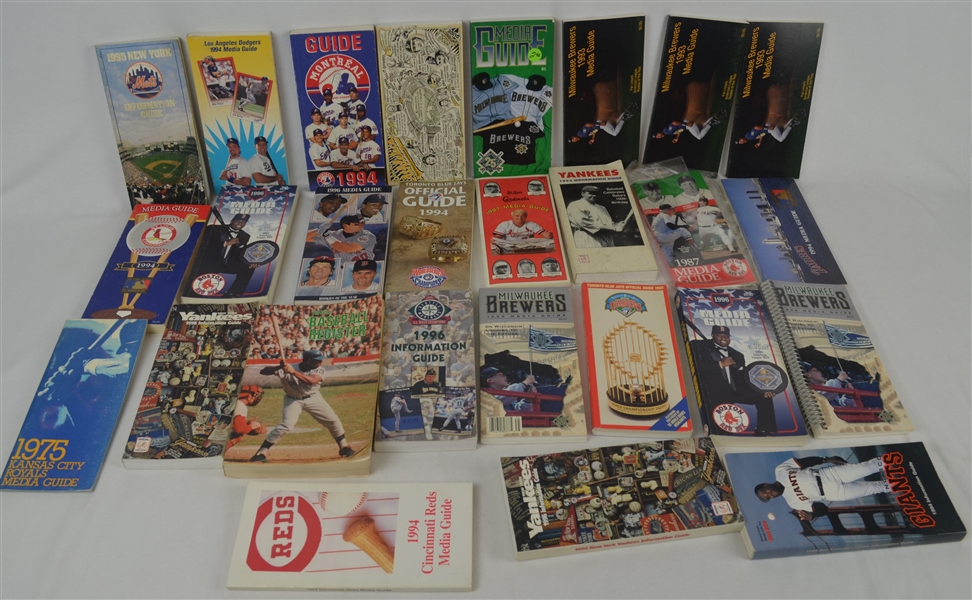 Collection of 1970s-1990s Baseball Media Guides