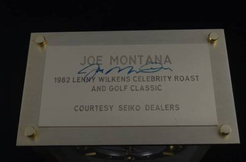 Joe Montana 1982 Autographed Seiko Presentation Clock Award 