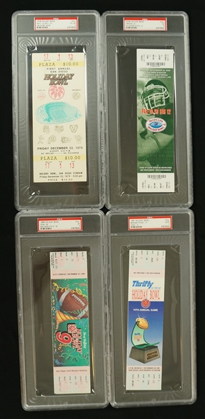 Holiday Bowl Game Lot of 4 Full PSA Graded Tickets 