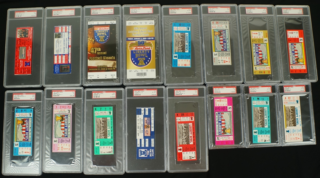 Liberty Bowl Game Lot of 16 Full PSA Graded Tickets 