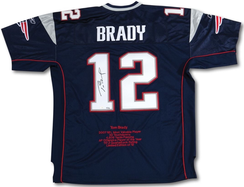 Tom Brady Autographed 2007 MVP LE Patriots Jersey #12/12 Tri Star & PSA/DNA 