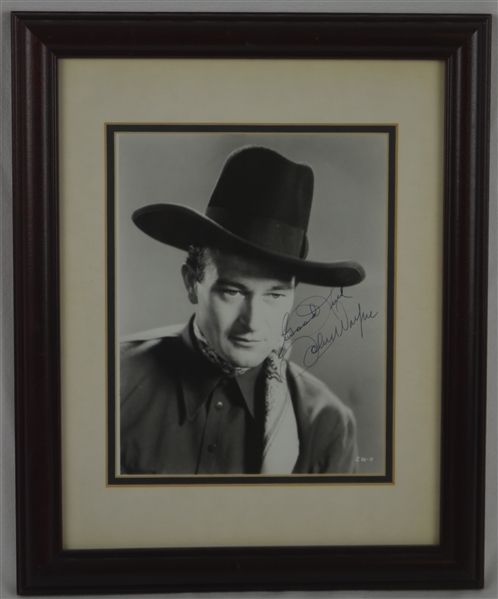 John Wayne Autographed & Inscribed Framed Photo w/Full JSA LOA