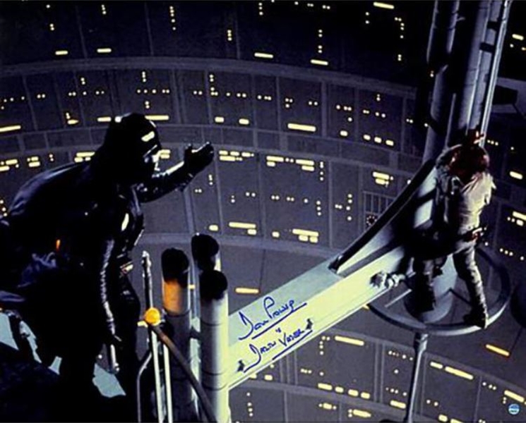 David Prowse Signed Darth Vader “Empire Strikes Back” Cloud City “I Am Your Father” Scene 16x20 Photo