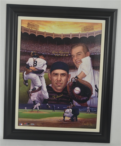 Yogi Berra & Don Larsen 1956 Perfect Game Autographed & Inscribed Lithograph
