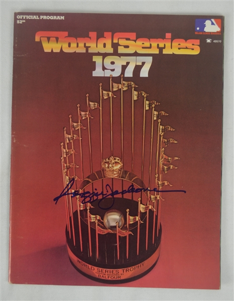 Reggie Jackson Signed 1977 World Series Program & Sports Illustrated