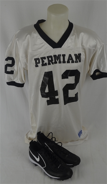 "Friday Night Lights" 2004 Chris Comer Screen-Worn Permian Panthers Game Jersey & Cleats