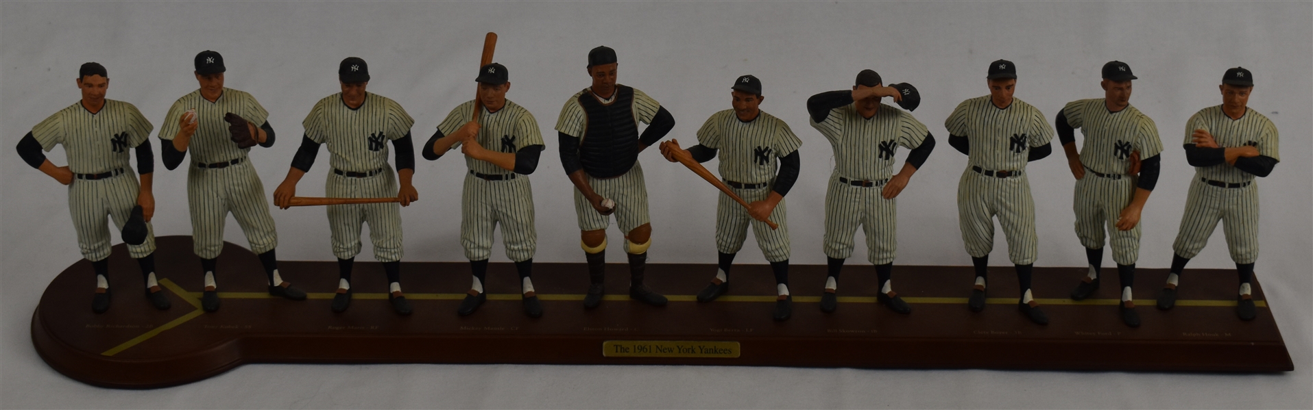 New York Yankee 1961 World Series Champions Starting Line-Up Display w/Wood Base