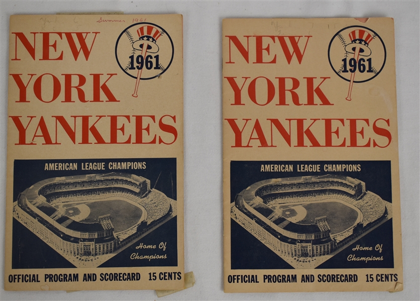 Lot Detail New York Yankees 1961 Lot of 2 Program Scorecard