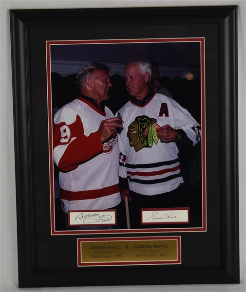 Gordie Howe & Bobby Hull Autographed Framed Display