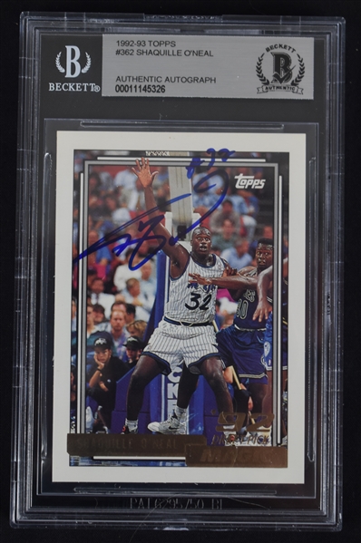 Shaquille ONeal Autographed Rookie Card Beckett Authentication