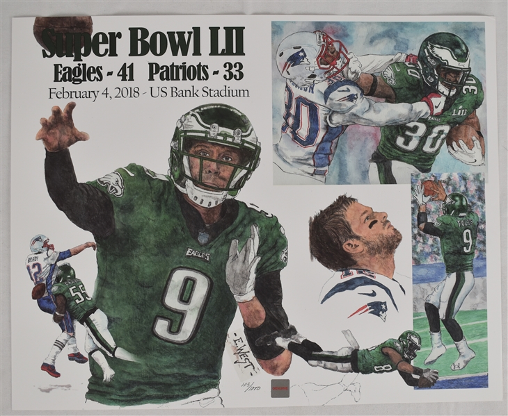 Philadelphia Eagles vs. New England Patriots Super Bowl LIII Litho