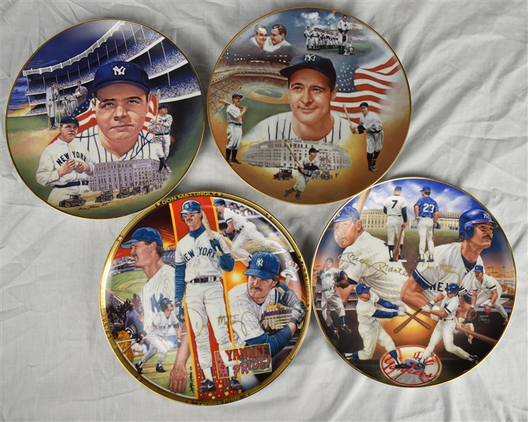 Ruth Gehrig Mantle Mattingly Limited Edition Plates